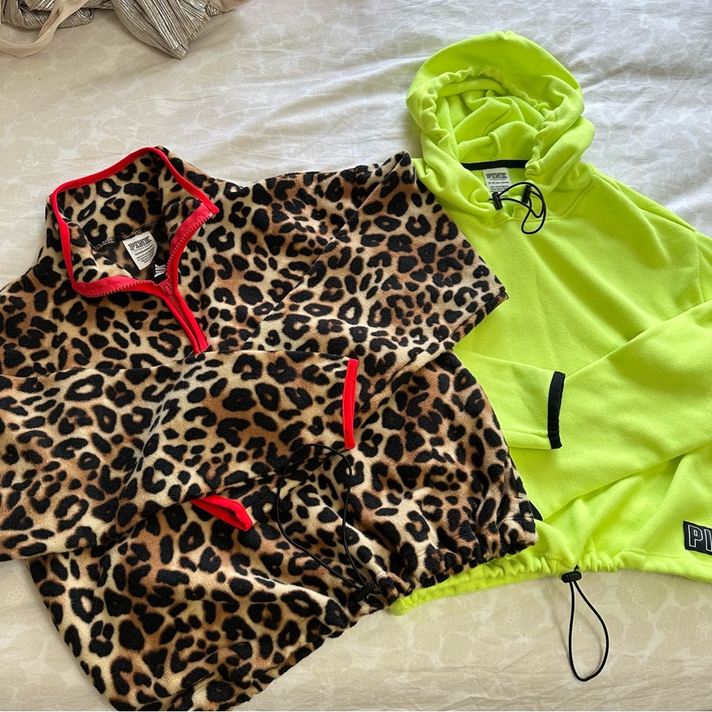 Victorias Secret PINK zipper tops set of 2 size XS
